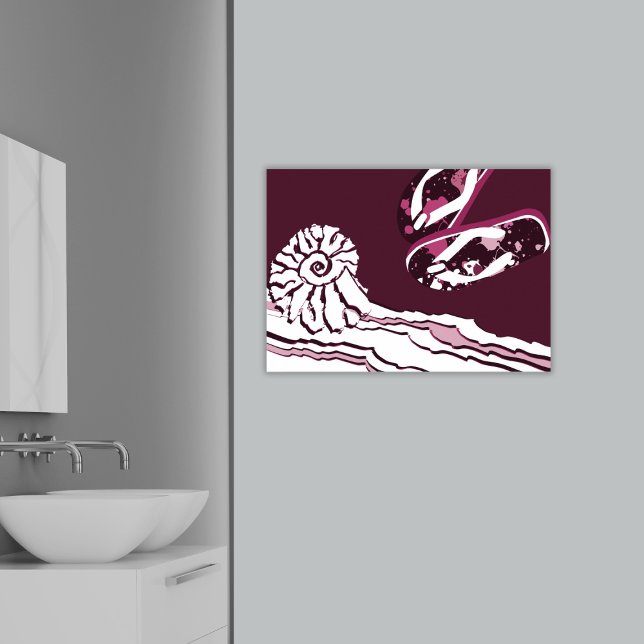 Beach Sea Pink Purple Splatter Flip Flops  Poster (Beach Sea Pink Purple Splatter Flip Flops Poster)