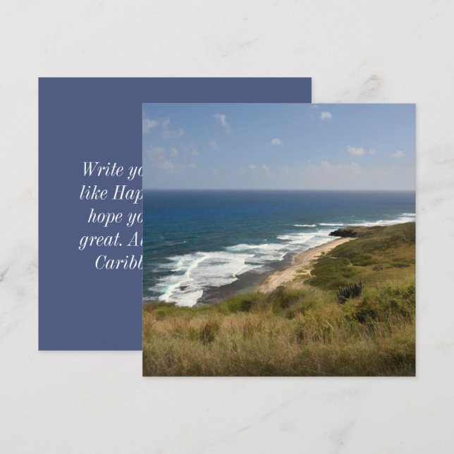  Beach Sea Sand Nature Sky Caribbean USVI Note Card (Front/Back)