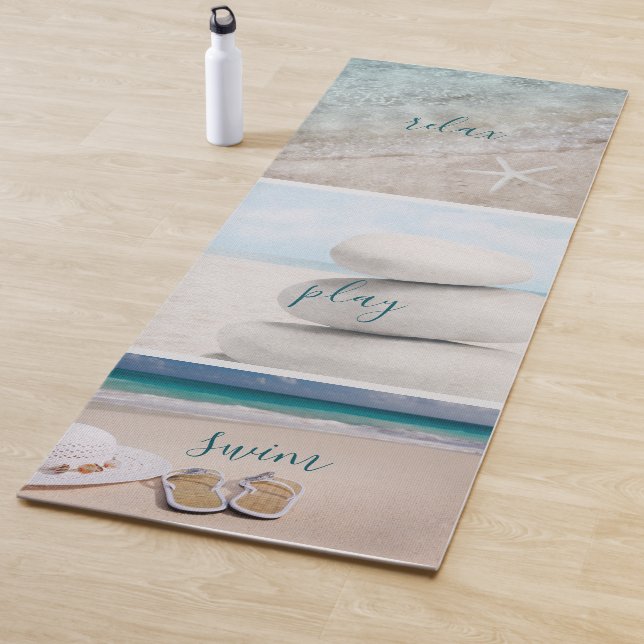 Beach Sea Sand Rocks Yoga Mat (In Situ)