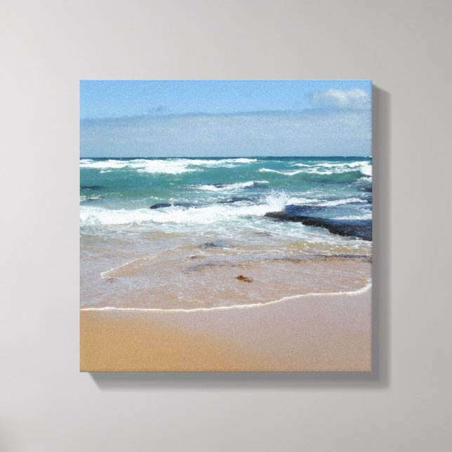 Beach Sea Sand Stretched Canvas Print (Front)