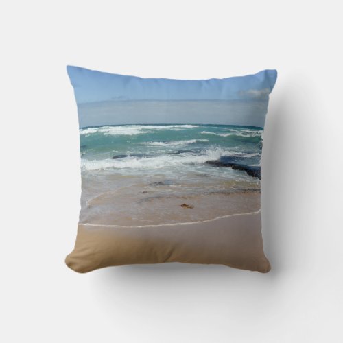 Beach Sea Sand Throw Pillow