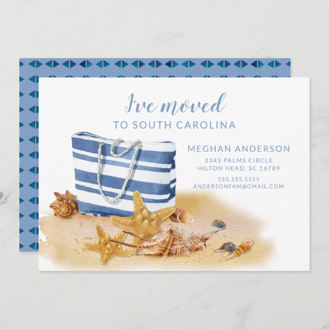 Beach Sea Shell Moving Announcement (Front/Back)