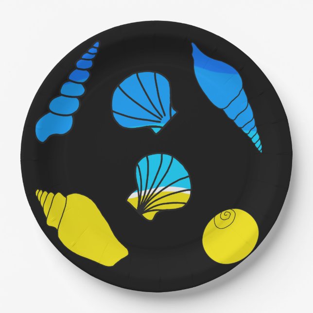 Beach Sea Shell  Paper Plates (Front)