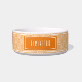 Beach Sea Shell Pattern On Orange Custom Pet Name