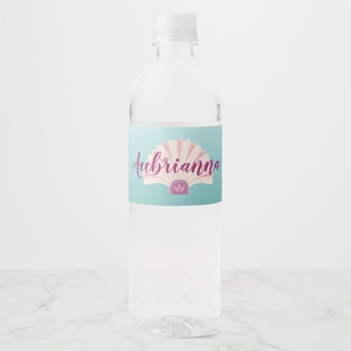 Beach Sea Shell Water Bottle Label