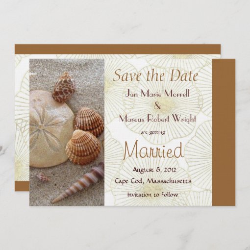 Beach Sea Shells Wedding Save the Date Card | Zazzle