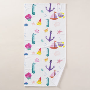 Beach Sea Side Summer Fun Novelty Bath Towel