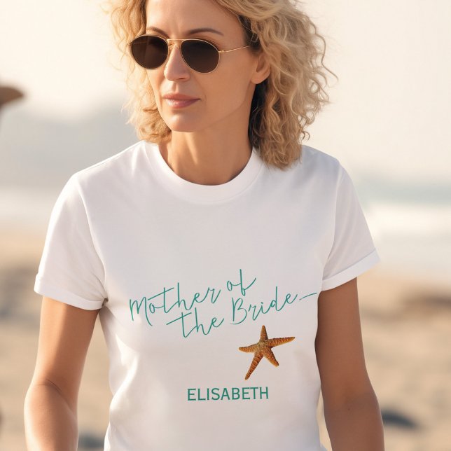 Beach sea starfish wedding mother of the bride T-Shirt (Creator Uploaded)