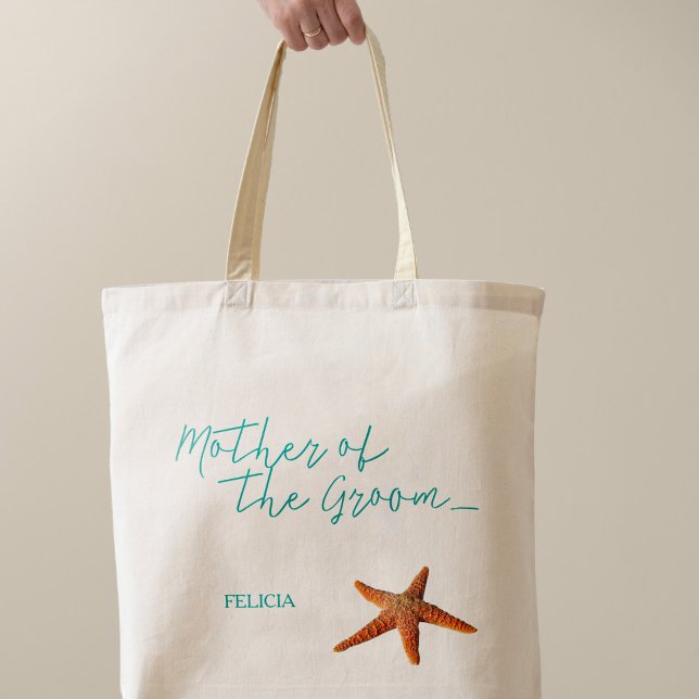 Beach sea starfish wedding mother of the groom tote bag (Creator Uploaded)