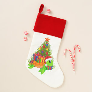 Beach sea turtle seaweed tree christmas stocking