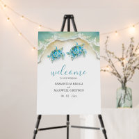 Beach Sea Turtle Watercolor Wedding Welcome