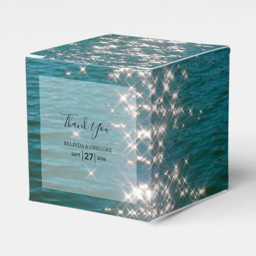 Beach Sea Water Sparkles Wedding  Favor Boxes