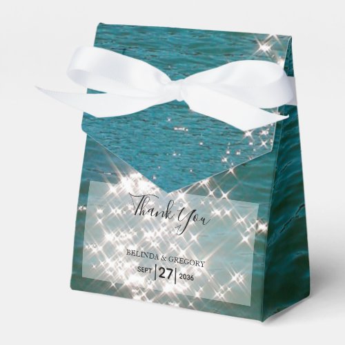 Beach Sea Water Sparkles Wedding Favor Boxes