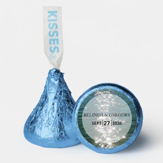 Beach Sea Water Sparkles Wedding   Hershey®'s Kisses® (Front)