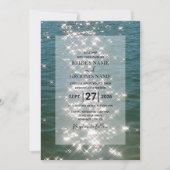 Beach Sea Water Sparkles Wedding Invitations (Front)