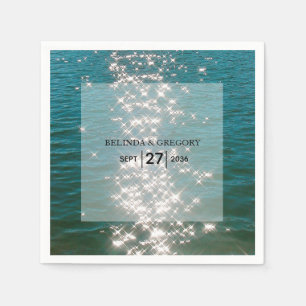 Beach Sea Water Sparkles Wedding Napkins