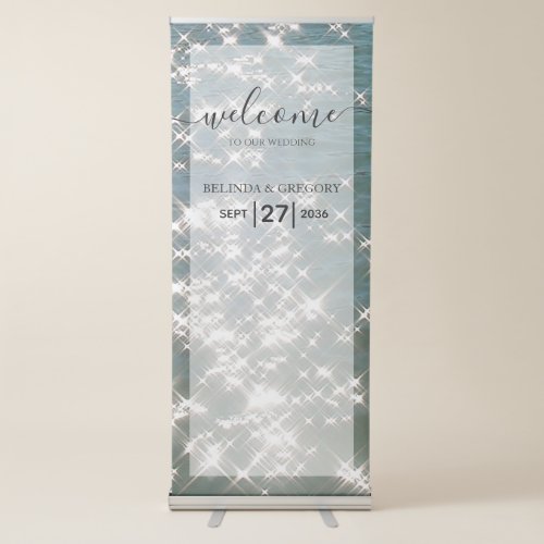 Beach Sea Water Sparkles Wedding Welcome Sign