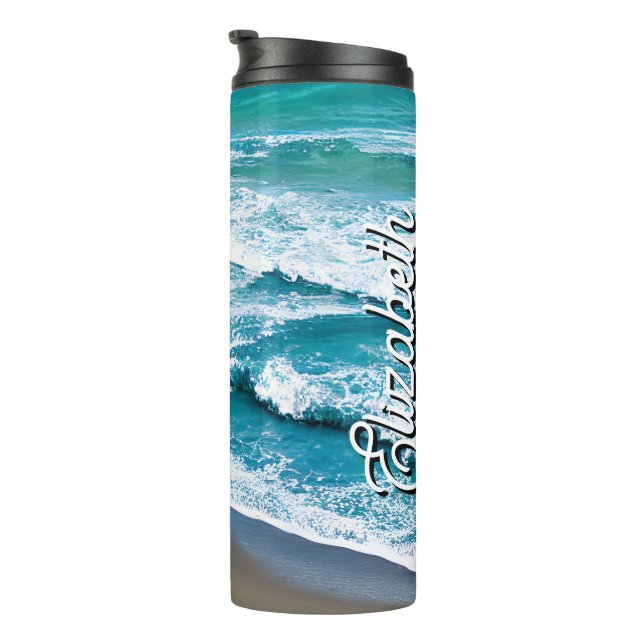 Beach Sea Waves Thermal Tumbler (Rotated Right)