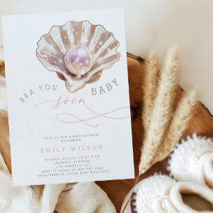 Beach Sea You Soon Baby Shower Invitation