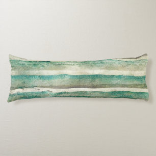 Beach Seafoam Green, Sage And Creamy Natural Sand Body Pillow