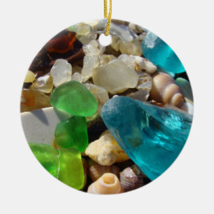 Beach Seaglass ornaments Agates Shells gifts