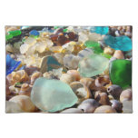 Beach Seaglass Placemats Coastal Shells Agates at Zazzle