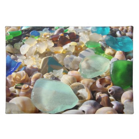 Beach Seaglass Placemats Coastal Shells Agates