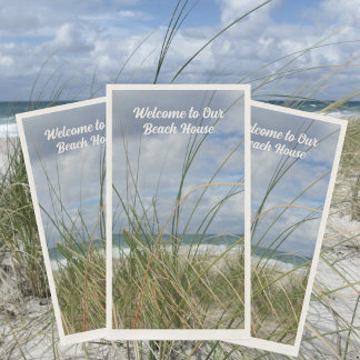 Beach Seagrass Photographic Coastal Customizable Paper Guest Towels
