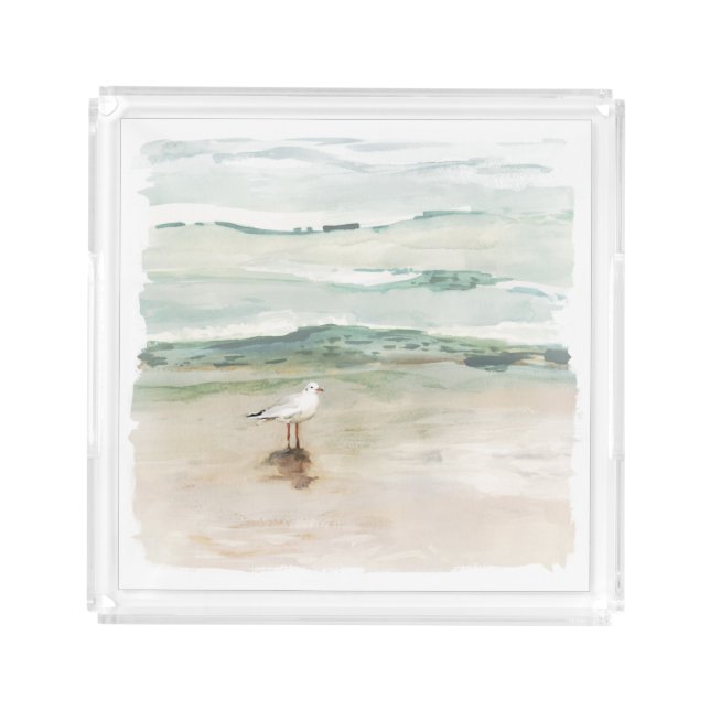 Beach Seagull Cove Acrylic Tray (Front)
