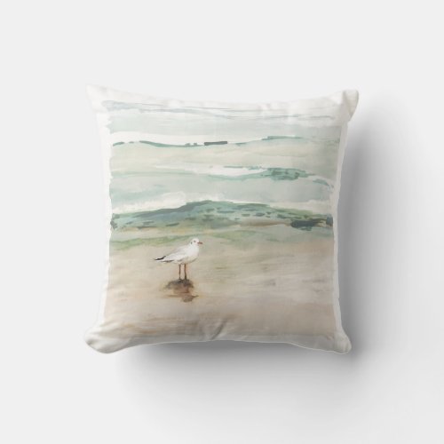 Beach Seagull Cove Throw Pillow