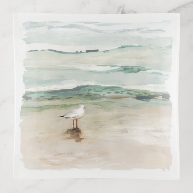 Beach Seagull Cove Trinket Tray (Front)