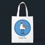 Beach Seagull Reusable Grocery Bag<br><div class="desc">The ever present seagull!  This reusable bag is wonderful for putting a gift in or for carrying almost anything.  It's VERY strong!
Personalize it with the name of any beach you like or a person's name!</div>