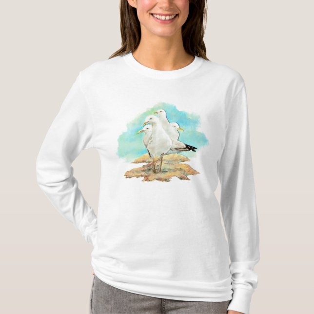 Beach, Seagull T-Shirt (Front)
