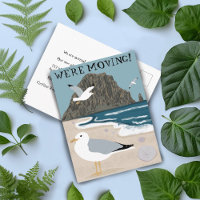 Beach Seagulls Moving Announcement Address Change