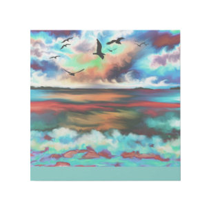 BEACH SEAGULLS TROPICAL ART GALLERY WRAP 12X12
