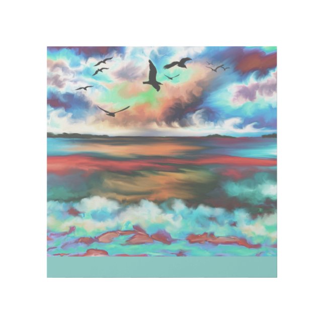 BEACH SEAGULLS TROPICAL ART GALLERY WRAP 12X12 (Front)