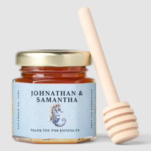 Beach seahorse wedding favor coastal destination honey jar favors