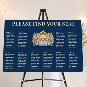 Beach seahorse wedding seating 100 guests foam board