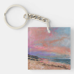 Beach Seascape Fine Art Beach Painting Keychain