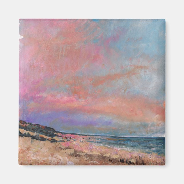 Beach Seascape Fine Art Beach Painting Magnet (Front)