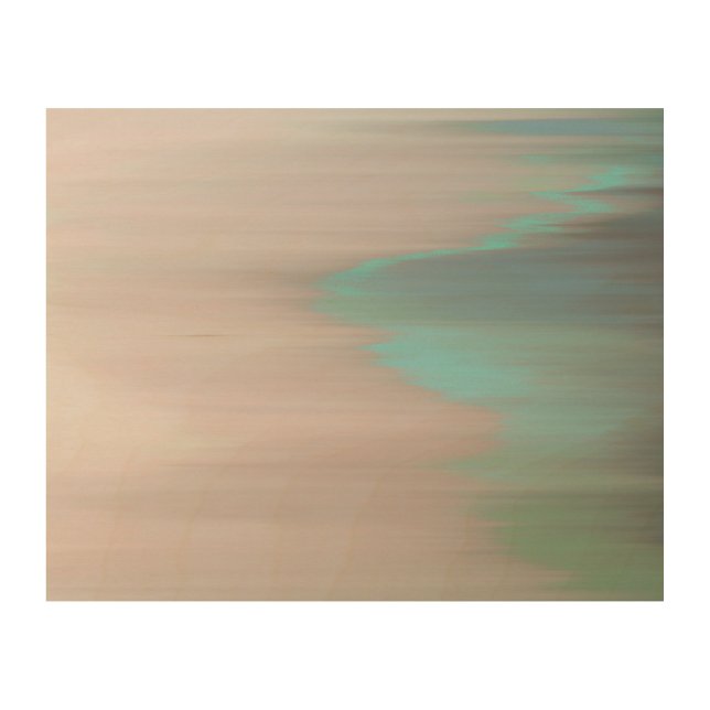 Beach Seascape Teal Wood Wall Art (Front)