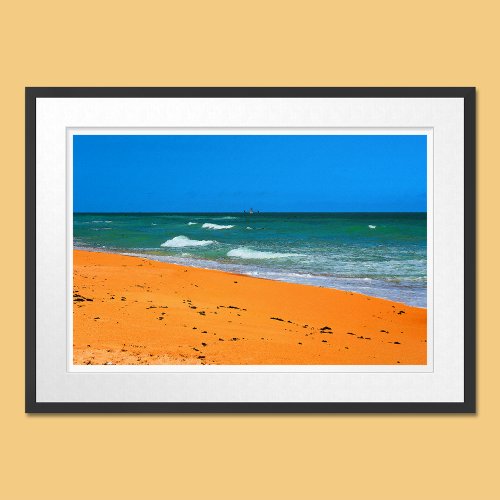 Beach Seascape Watercolor Framed Art