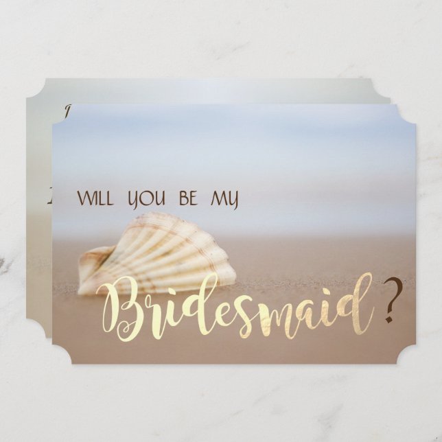 Beach Seashell  Bridesmaid Card (Front/Back)