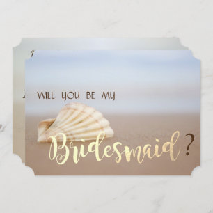 Beach Seashell  Bridesmaid Card