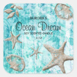 Beach Seashell Candle Product Label Packaging at Zazzle