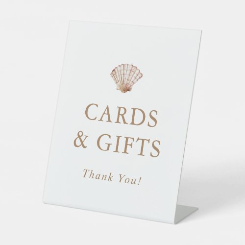 Beach Seashell Cards and Gifts Pedestal Sign