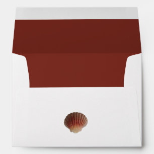 Beach Seashell Clams 5x7 Wedding Invitation Envelope