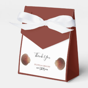 Beach Seashell Clams Wedding Favor Boxes