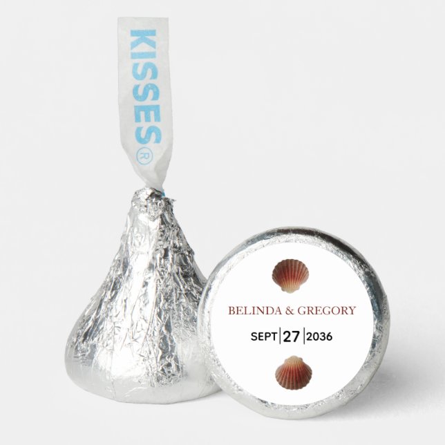 Beach Seashell Clams Wedding    Hershey®'s Kisses® (Front)