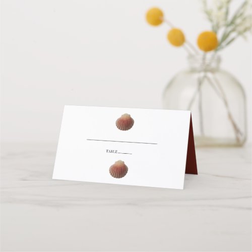 Beach Seashell Clams Wedding Place Card